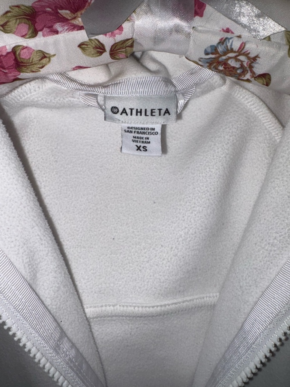 Athleta White Full-Zip Hoodie - XS
